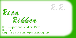 rita rikker business card